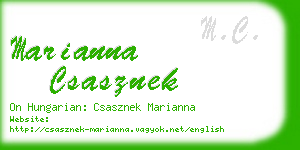 marianna csasznek business card